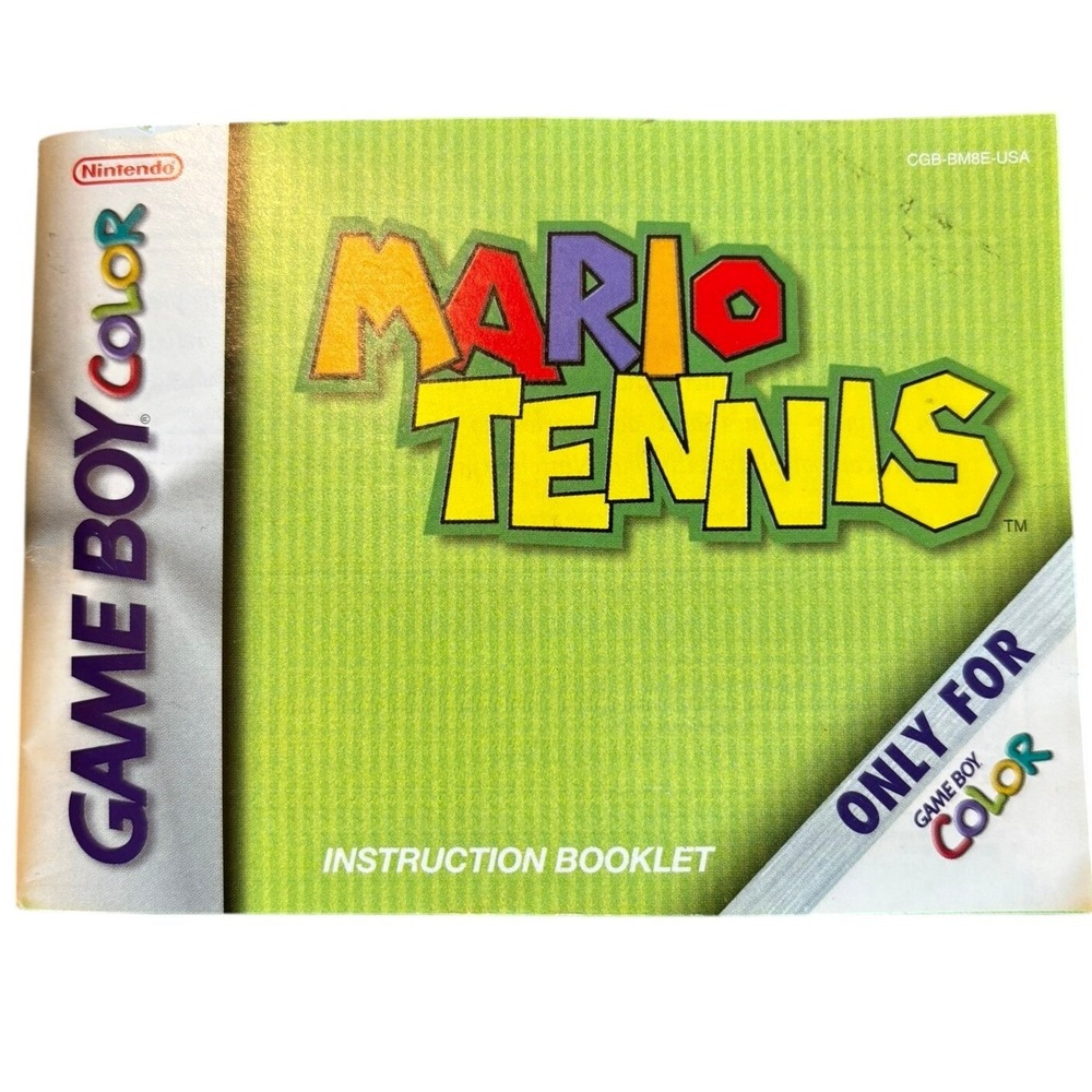 Nintendo Mario Tennis Game Boy Color Manual Only GBC CGB-BM8E-USA Booklet